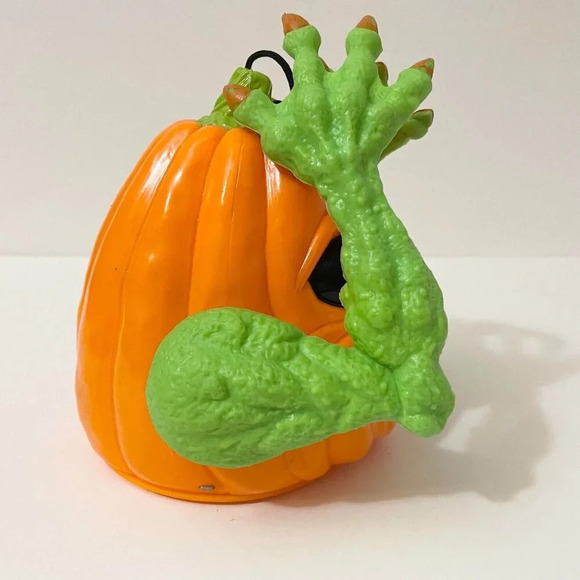 Vtg 90s Animated Shakin Mutant Pumpkin Lights Up 6 Inch Tall Halloween Decor - Picture 7 of 16